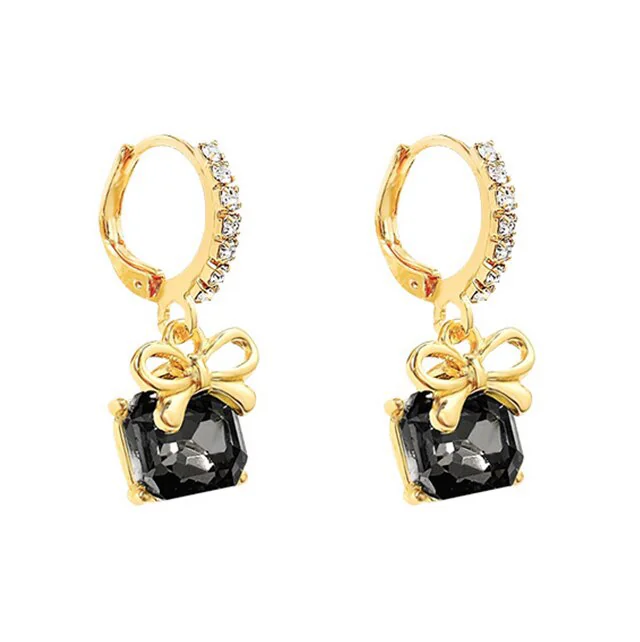 Korean bow drop earring