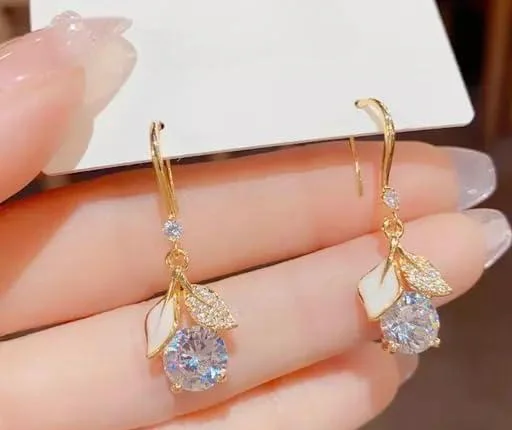 Korean Crystal Drop Earrings