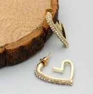 Golden heart sparkle hoops