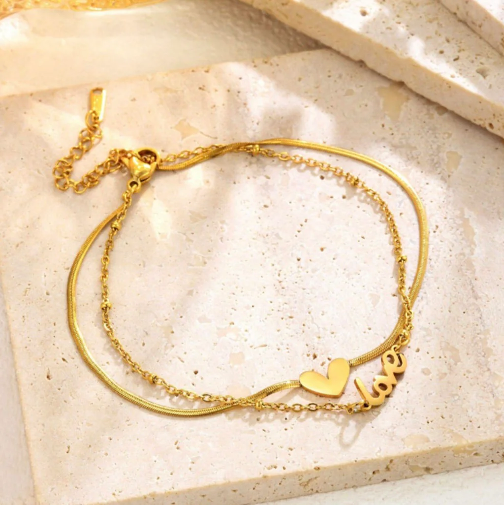 Heart love anklets