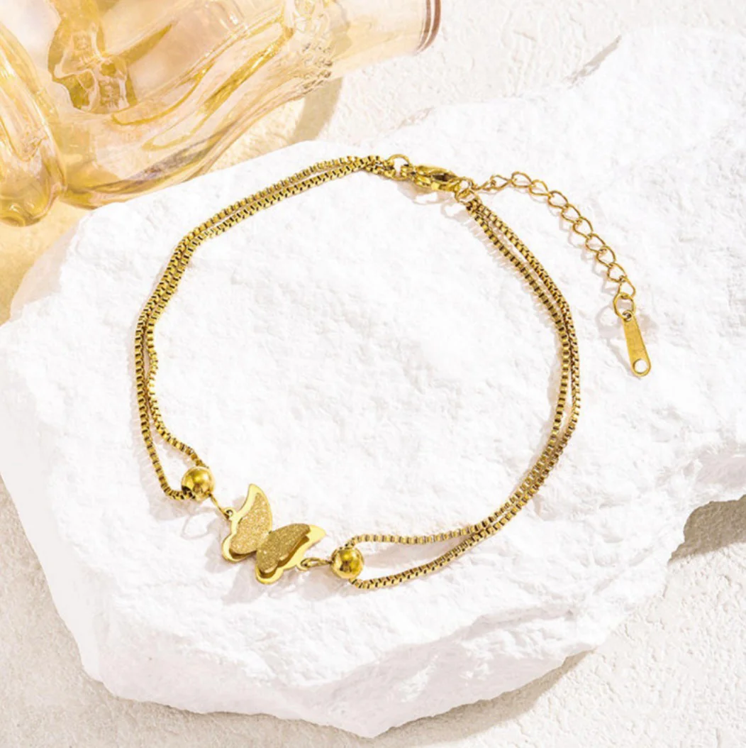 Butterfly charm anklets