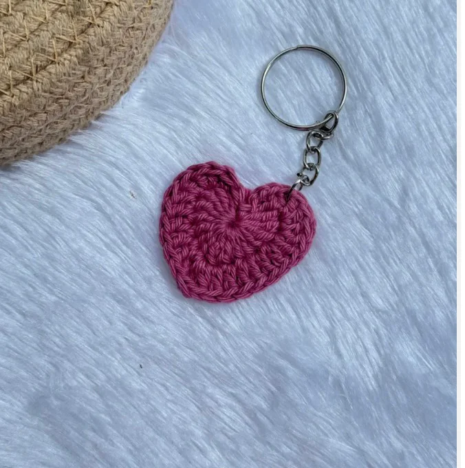 Heart crochet key chains