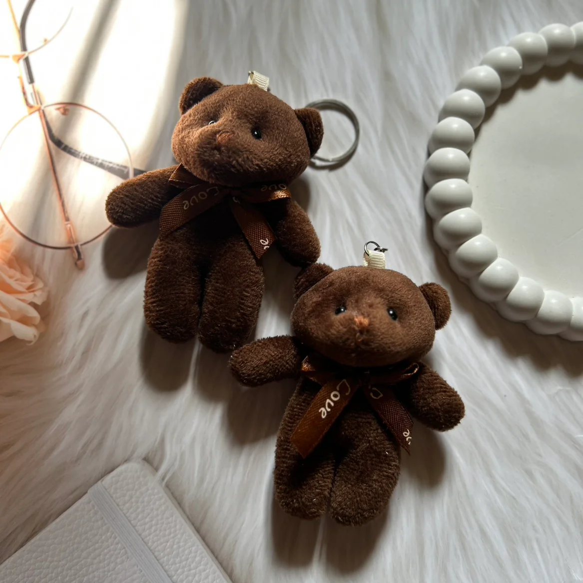Teddy key chain brown
