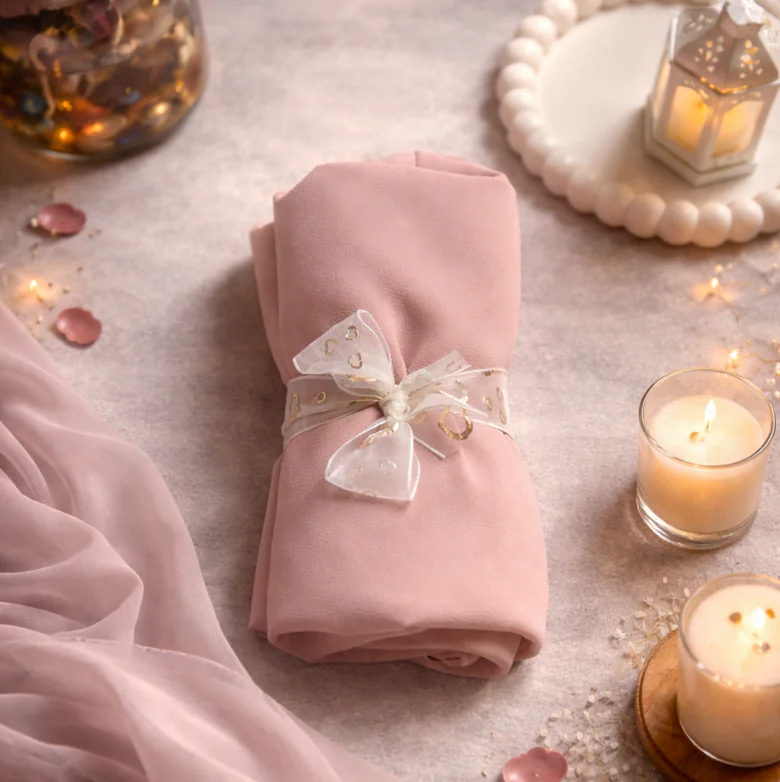 Baby pink chiffon hijab