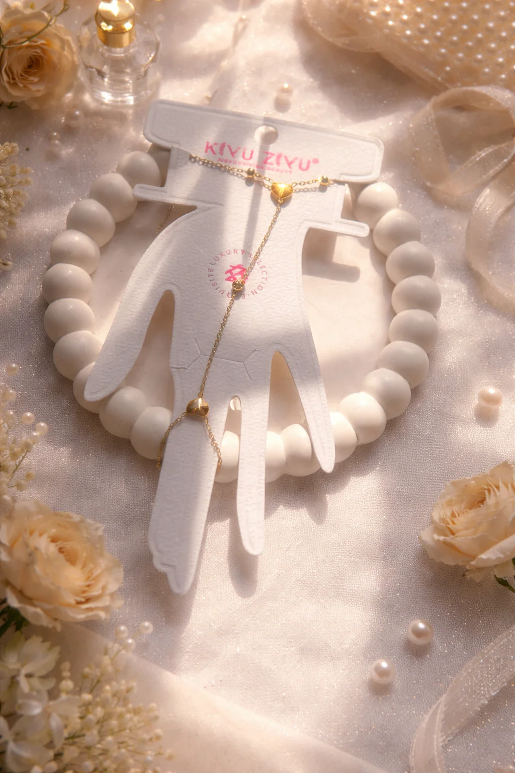 Hand chain heart and stone